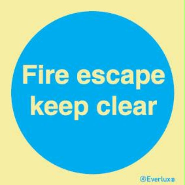 Fire and Watertight door sign Fire escape keep clear